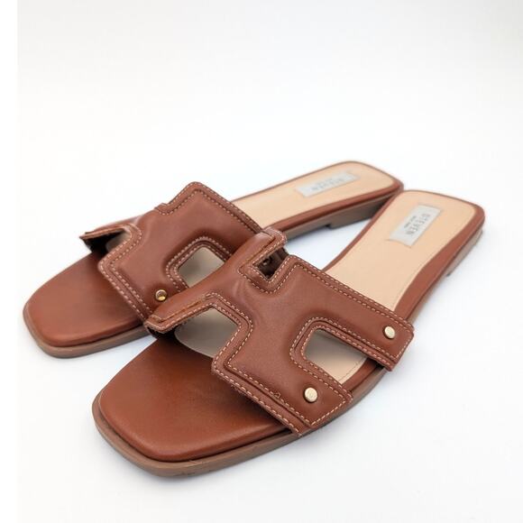 Steven New York Harlien Slide Sandal Open Toe Women's Brown Size US11M EU42 - Picture 1 of 9